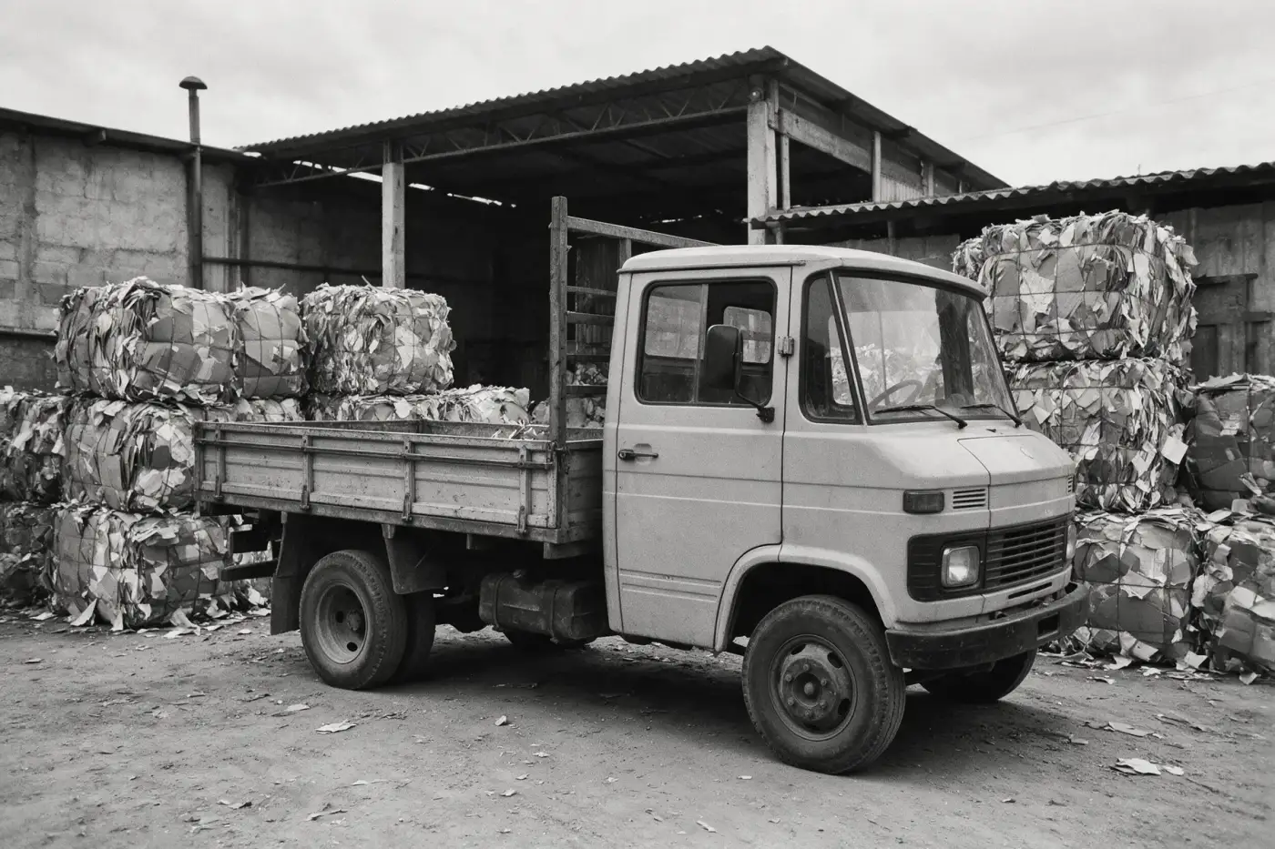 Reconstituição de caminhão de carga do final dos anos 1980, representando a ampliação da frota da Almeida